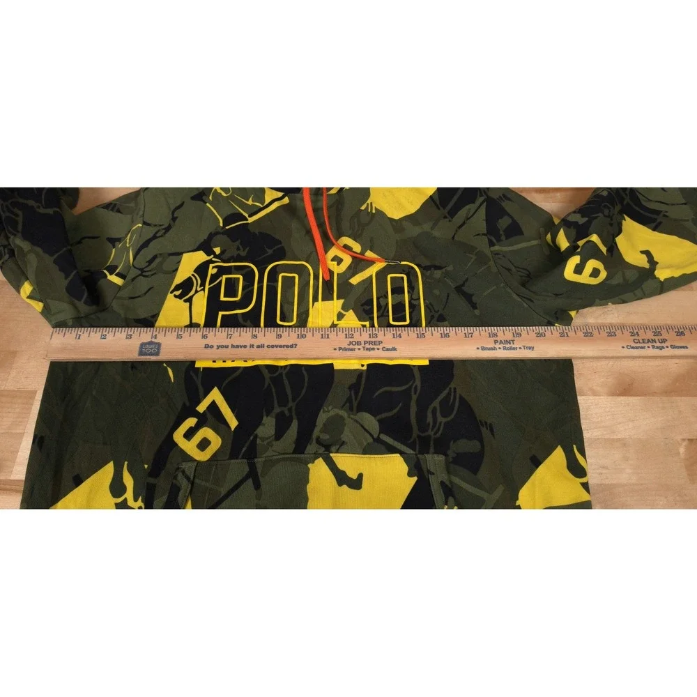 Polo Ralph Lauren Logo Polo Pony Camo Double-Knit Hoodie Sweatshirt Mens Medium